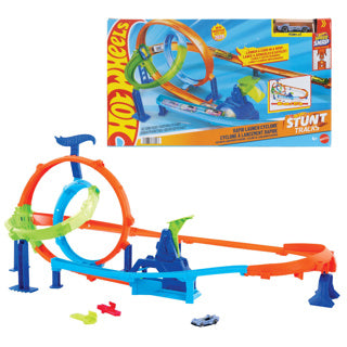 Mattel hot wheels stuntbaner hurtigstart cyklonbanesæt og metallegetøjsbil