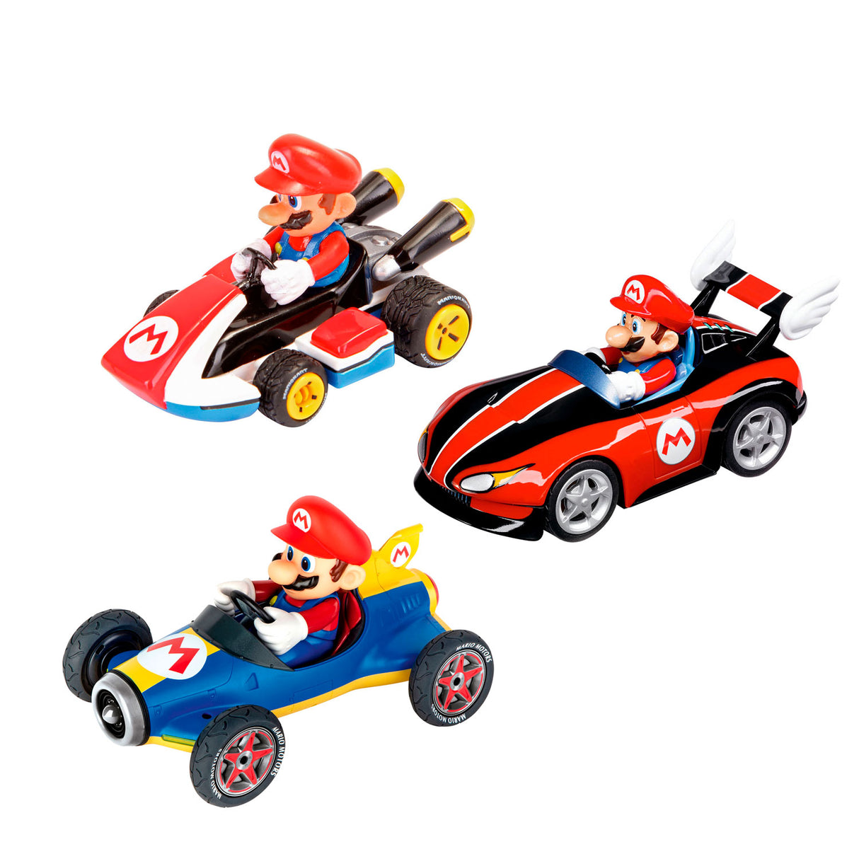 Carrera super mario pull back racerbiler, 3 stk.