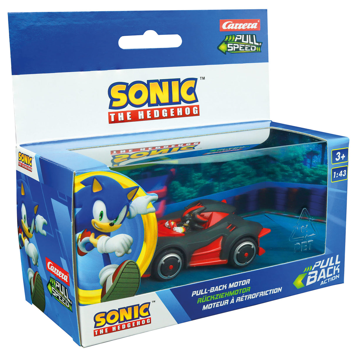Carrera pull back car team sonic racing - sort