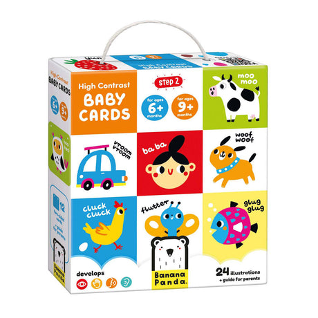Banan panda - højkontrast babykort 6m+ 9m+ - 24stk.