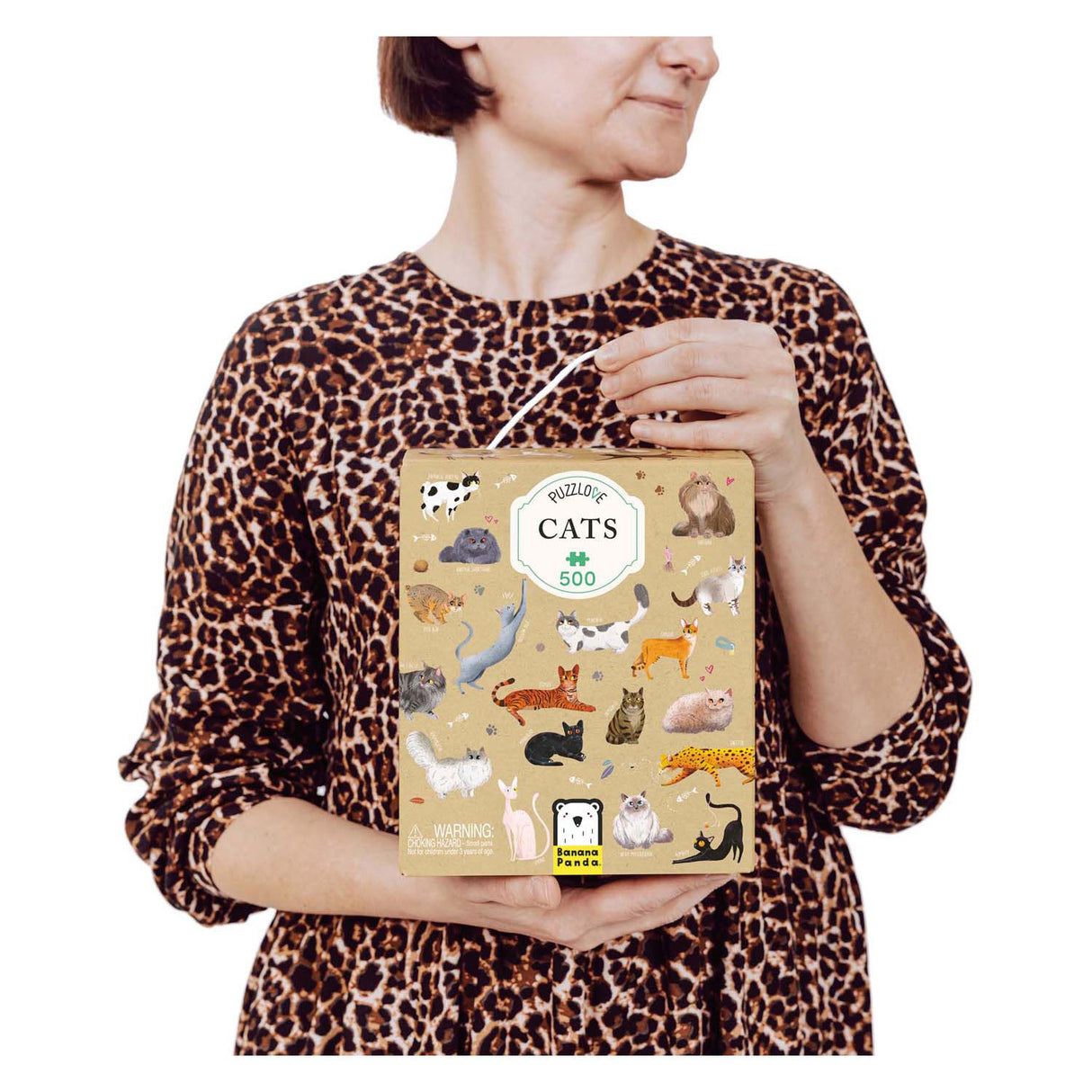 Banan panda - puzzlove katte - 500 stk.