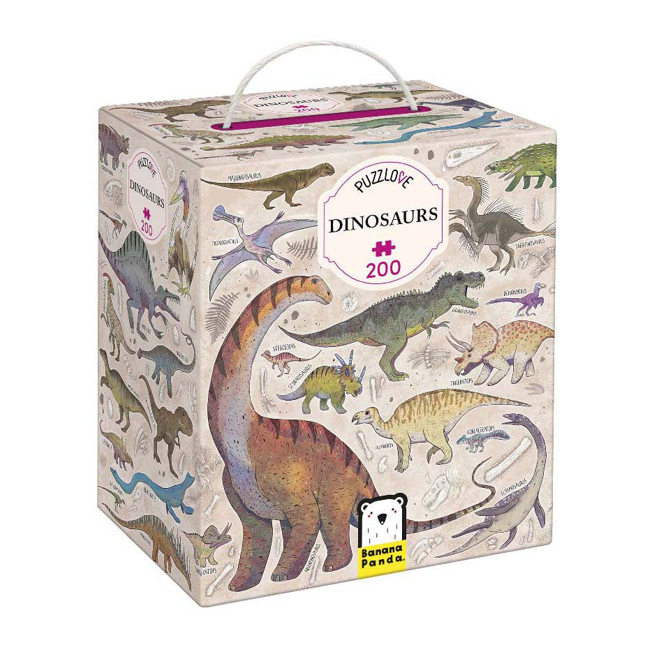 Banan panda - puzzlove dinosaurer - 200 stk.