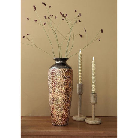 Idéer 4 årstider blænde vase blomst brun ø15xh41cm