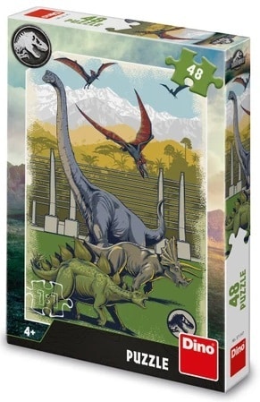 Dinotoys dino puslespil - dinosaurer fra Jurassic verden - 48 brikker