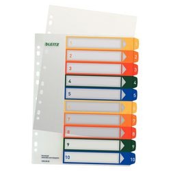 Numeriske faner leitz pc printbar 1293 farvesortiment pp (polypropylen)