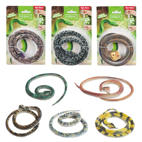 Toi-legetøj dyreverden naturtro slange strækbar 60cm 8 assorteret