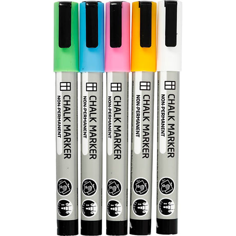 Creativ virksomhed https: www.cchobby.nl kridtmarkører-linjetykkelse-1-2-3-mm-strong-colors-5-piece-1-box
