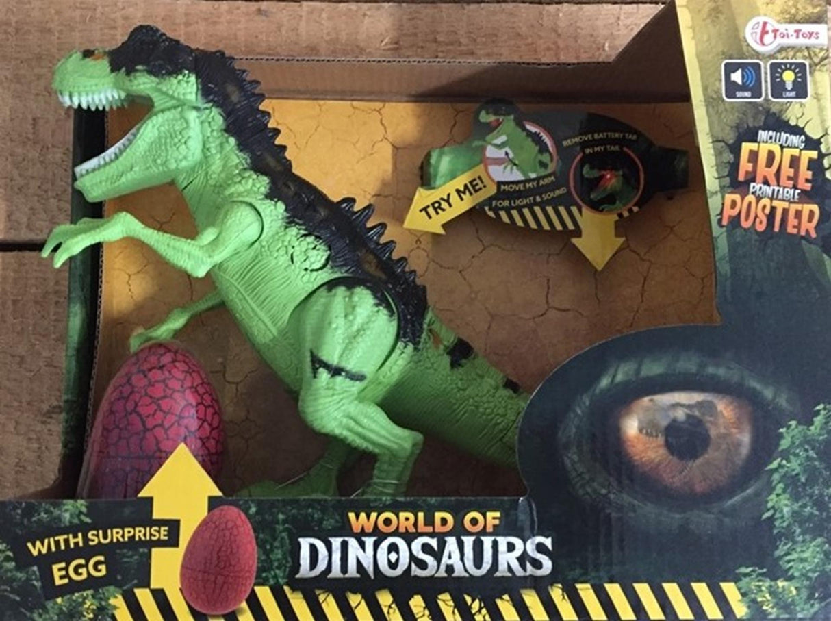 Toi-legetøj verden af dinosaurer legesæt dinosaur med lyd junior gul 2-delt