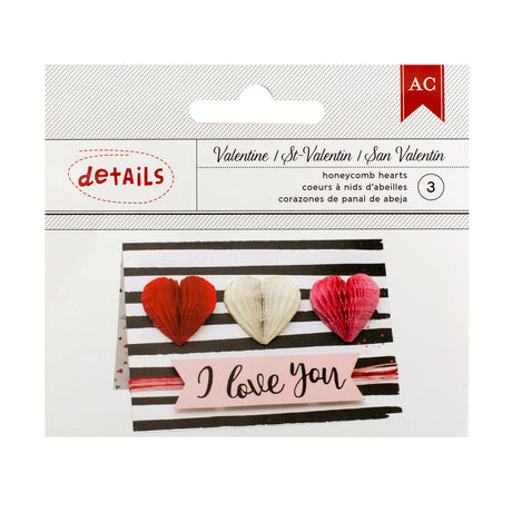 Amerikansk håndværk • valentines hjerte honeycomb x3