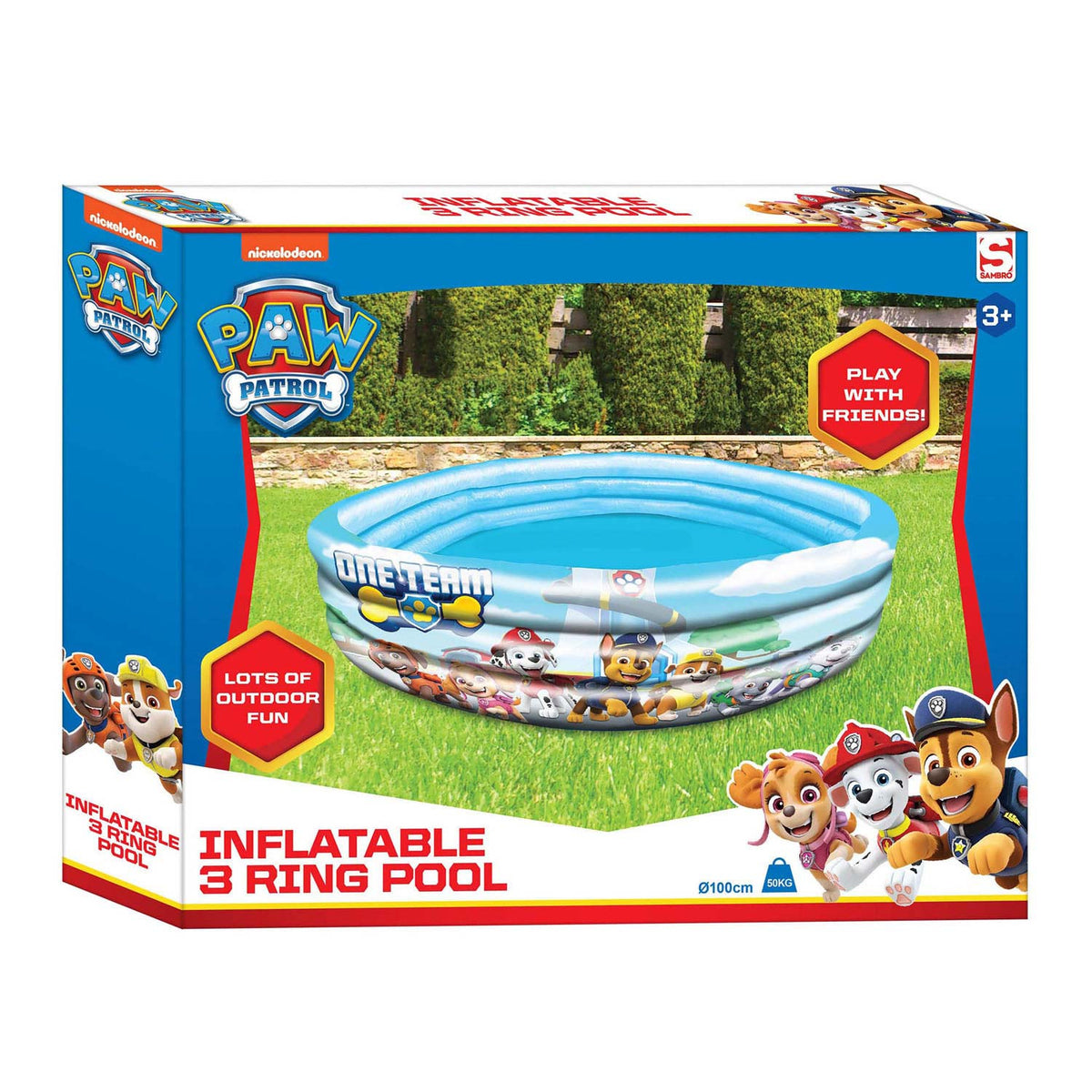 Sambro Swimming Pool 3-Rings Paw Patrol, 100 cm