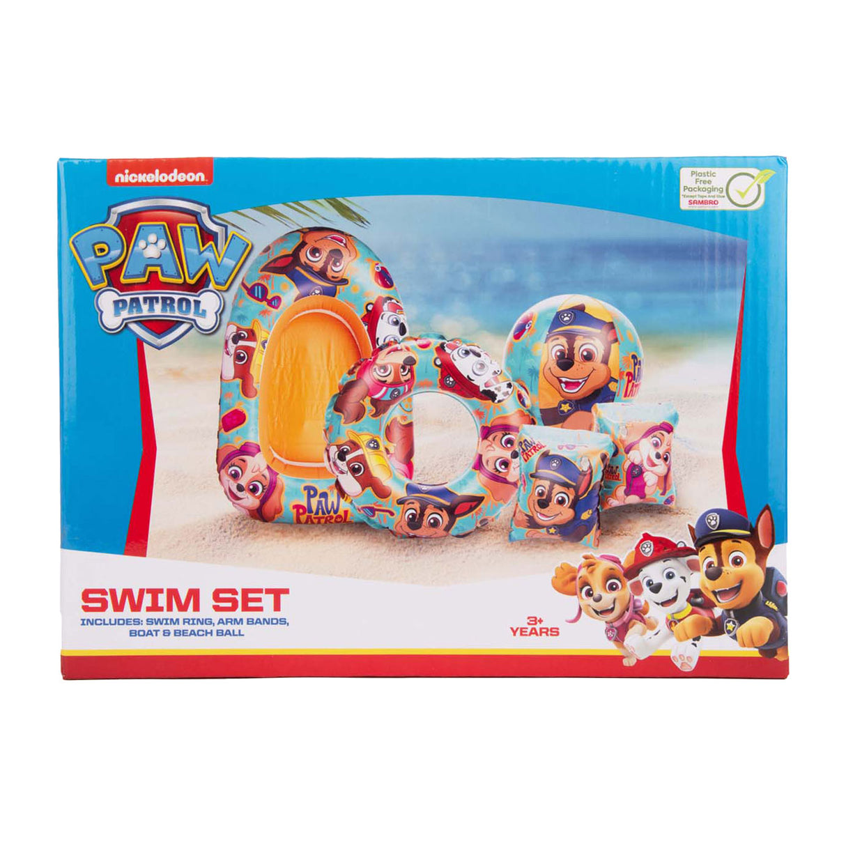 Paw patrulje svømmesæt med båd, 5 stk.