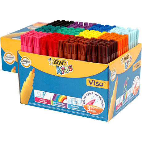 Bic https: www.cchobby.nl -visa-fine-coloured-markers-line-thickness-1-6-mm-various-colours-12x24-piece-1-box