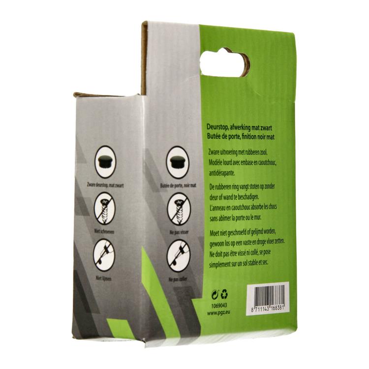 Mack 1069043 - tung dørstop sort 1,3 kg ø 95mm højde 35mm | 6 stk
