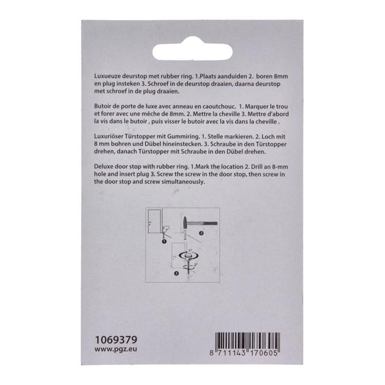 Mack 1069379 - dørstop cylinder model sort ø 20h30 mm 4 stk stk | 6 stk