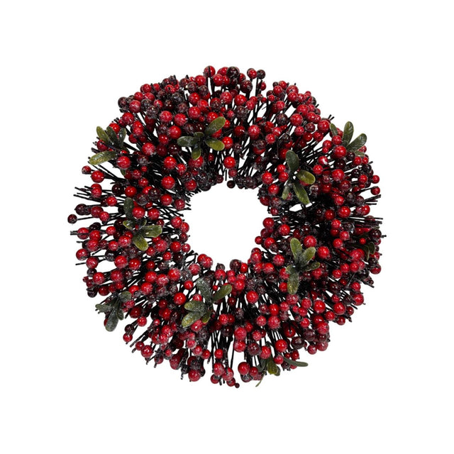 Mansion atmosphere wreath rode bessen kunststof ø35cm