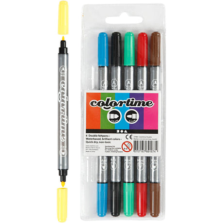 Creativ virksomhed https: www.cchobby.nl colortime-double-tip-line-thickness-2-3-3-6-mm-standard-colours-6-piece-1-box