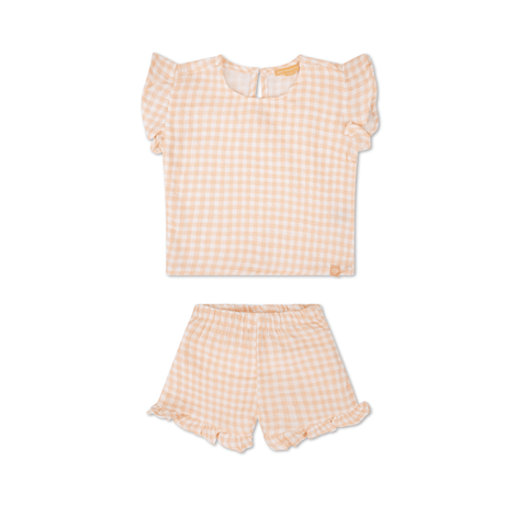 Sunset Grid | orange hvide piger sæt strandmuslin