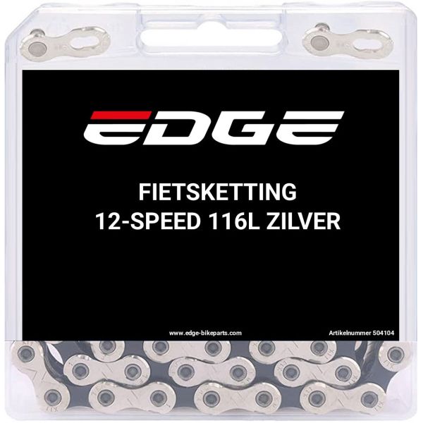 Edge cykelkæde 12 speed chn-006 med 116 led - sølv