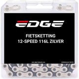Edge cykelkæde 12 speed chn-006 med 116 led - sølv