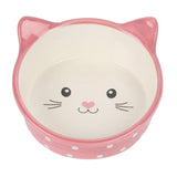 Glad kattefoderskål polka pink creme