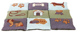 Trixie hundepude patchwork blågrøn