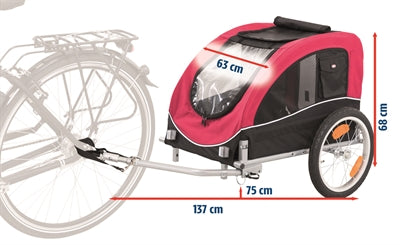 Trixie Dog Bike Cart sort rød