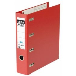 Ordner elba rado plast a5 pap, pp (polypropylen) rød liggende 4-ring 1 stk.