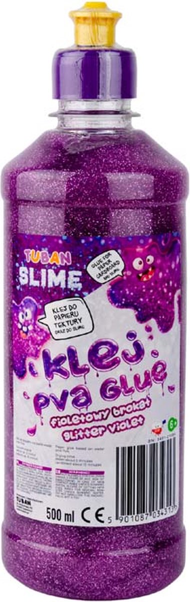 Tuban - pva lim til slim glitter - lilla 500 ml