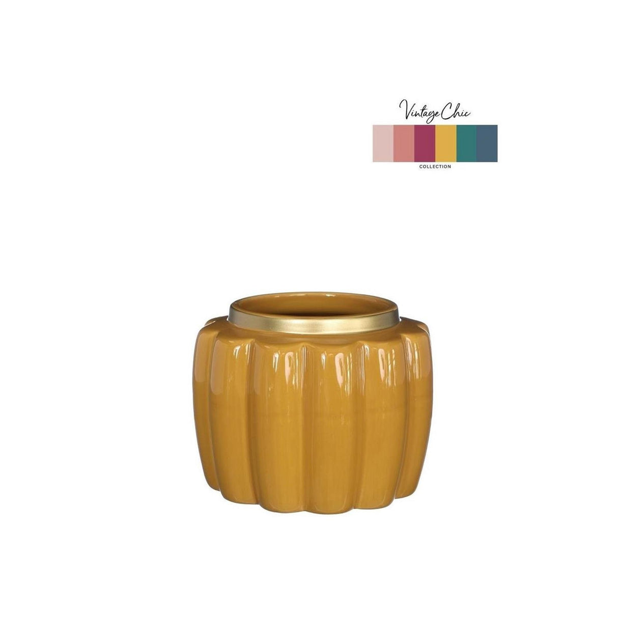 Ideas 4 seasons bloempot pouff mosterd ã˜12,6xh9,7cm