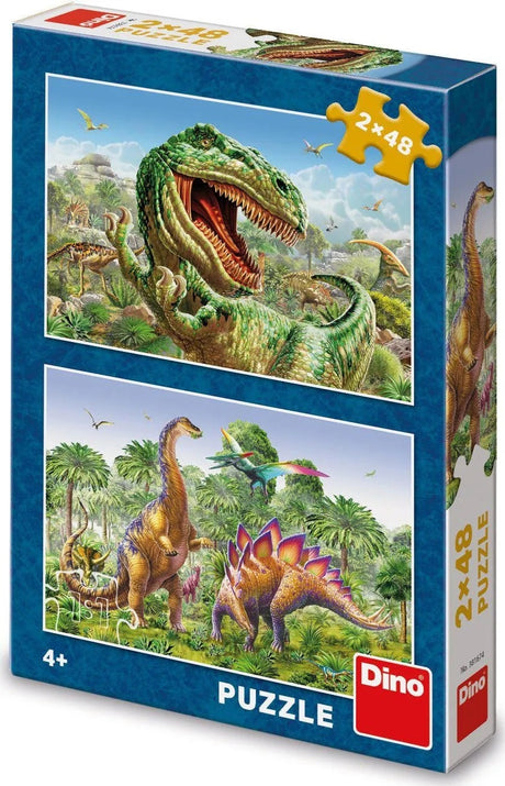 Dinotoys dino puslespil - battle of the dinos - 2 x 48 brikker