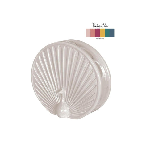Idéer 4 sæsoner vase påfuglecreme ø7 l19,7xh18cm