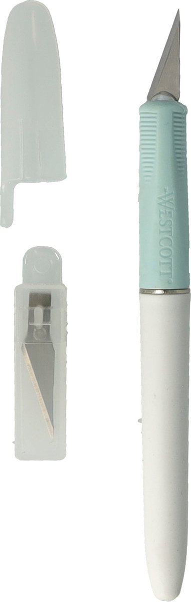 Westcott hobbykniv - med beskyttelseshætte og 4 reserveblade i beskyttende etui - ac-17863