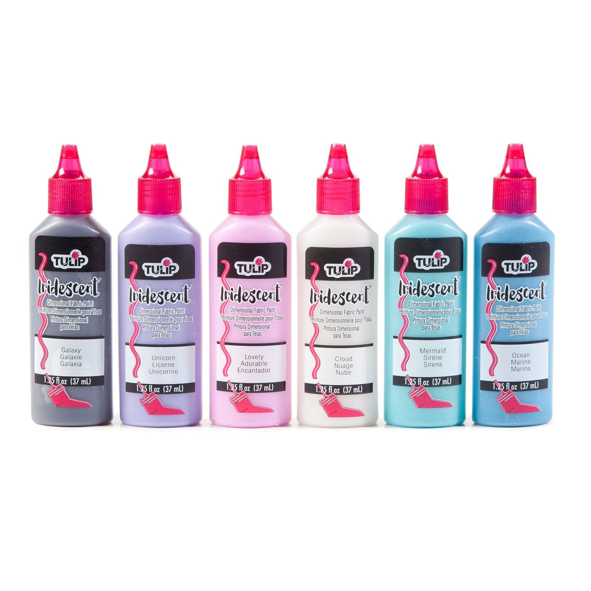 Tulipan • 3D tekstilmaling 37ml iriserende 6 stk.