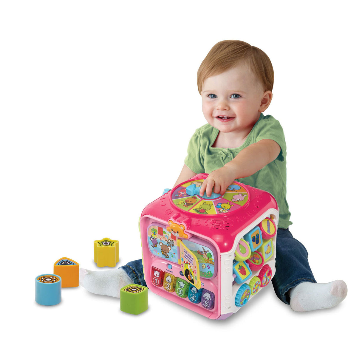 Vtech babyaktivitetsterning - pædagogisk babylegetøj - dyr, tal og farver - gave - fra 9 til 36 måneder - pink