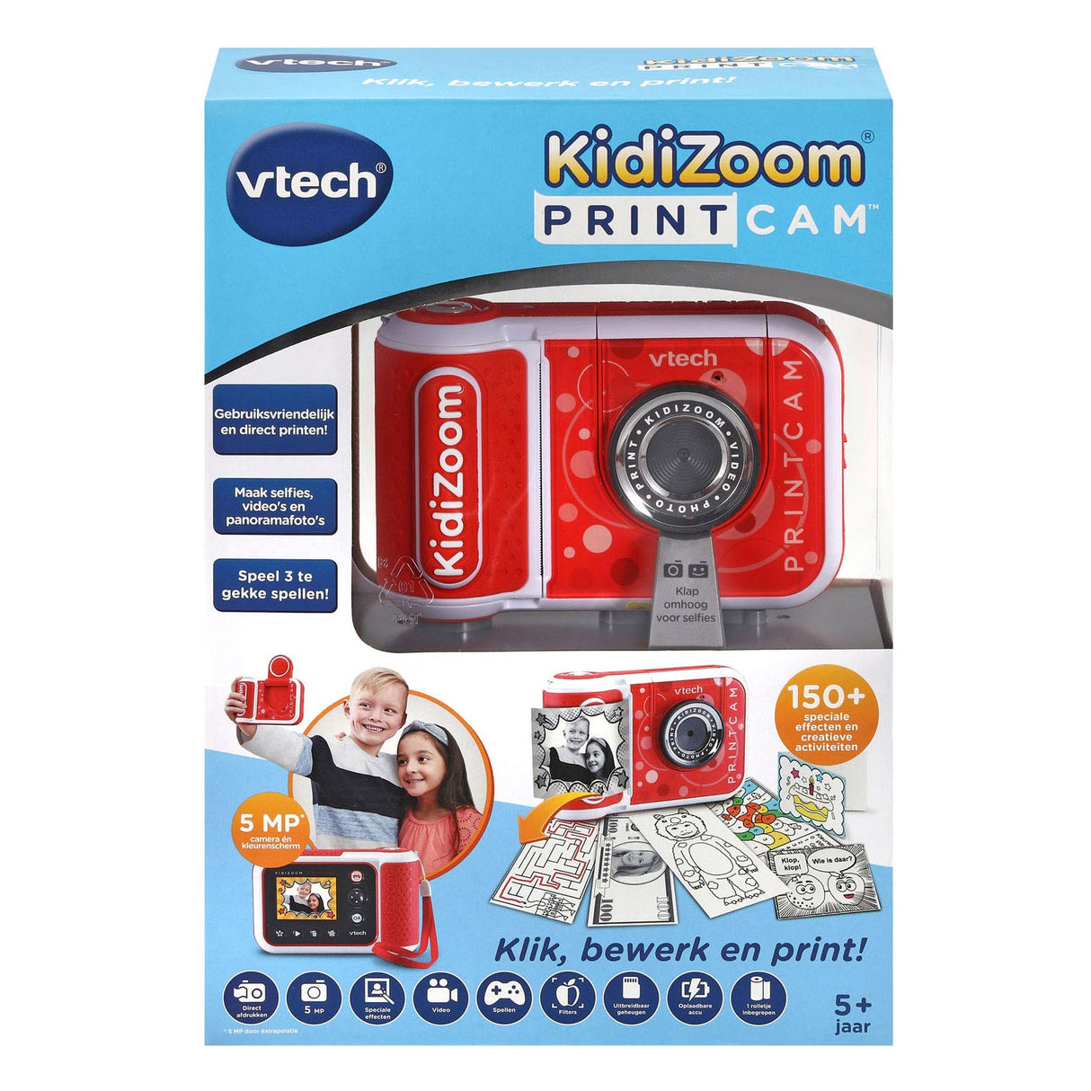 VTECH BØRNESKAMAER Kidizoom Printcam Junior Red White 4-Piece