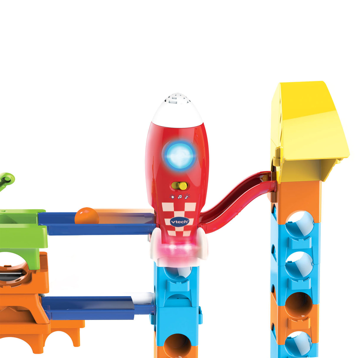 Vtech marmor rush raketsæt elektronisk m100e marmorbane - 79 dele - inkl. 10 kugler med lys og lydeffekter - gave - legetøj 3 til 12 år
