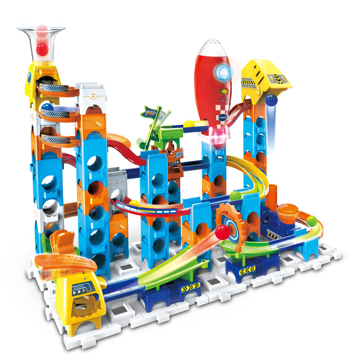 Vtech marmor rush raketsæt elektronisk m100e marmorbane - 79 dele - inkl. 10 kugler med lys og lydeffekter - gave - legetøj 3 til 12 år