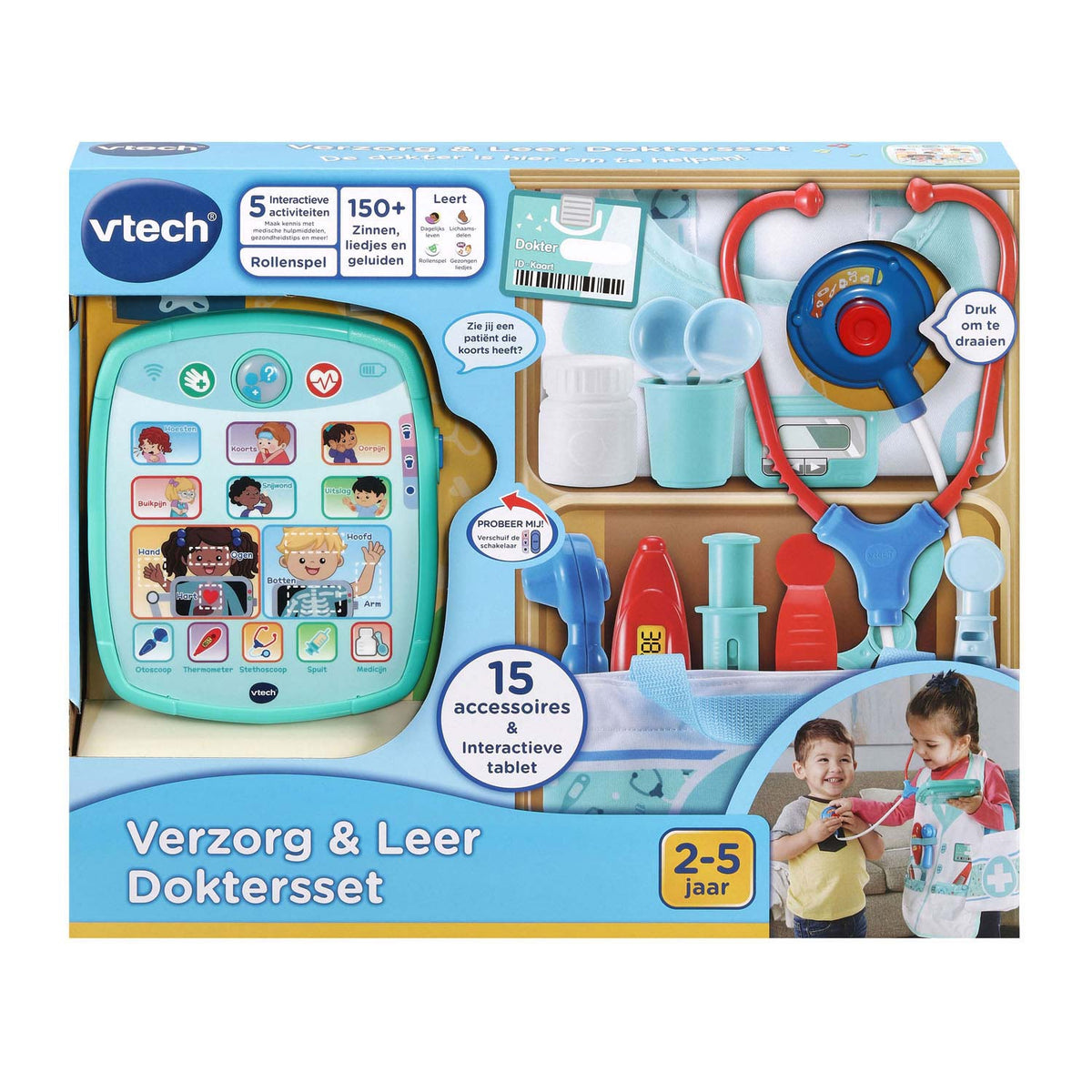 Vtech care læder legetøjslægesæt - pædagogisk legetøj - inklusive 15 tilbehør - med sunget sange