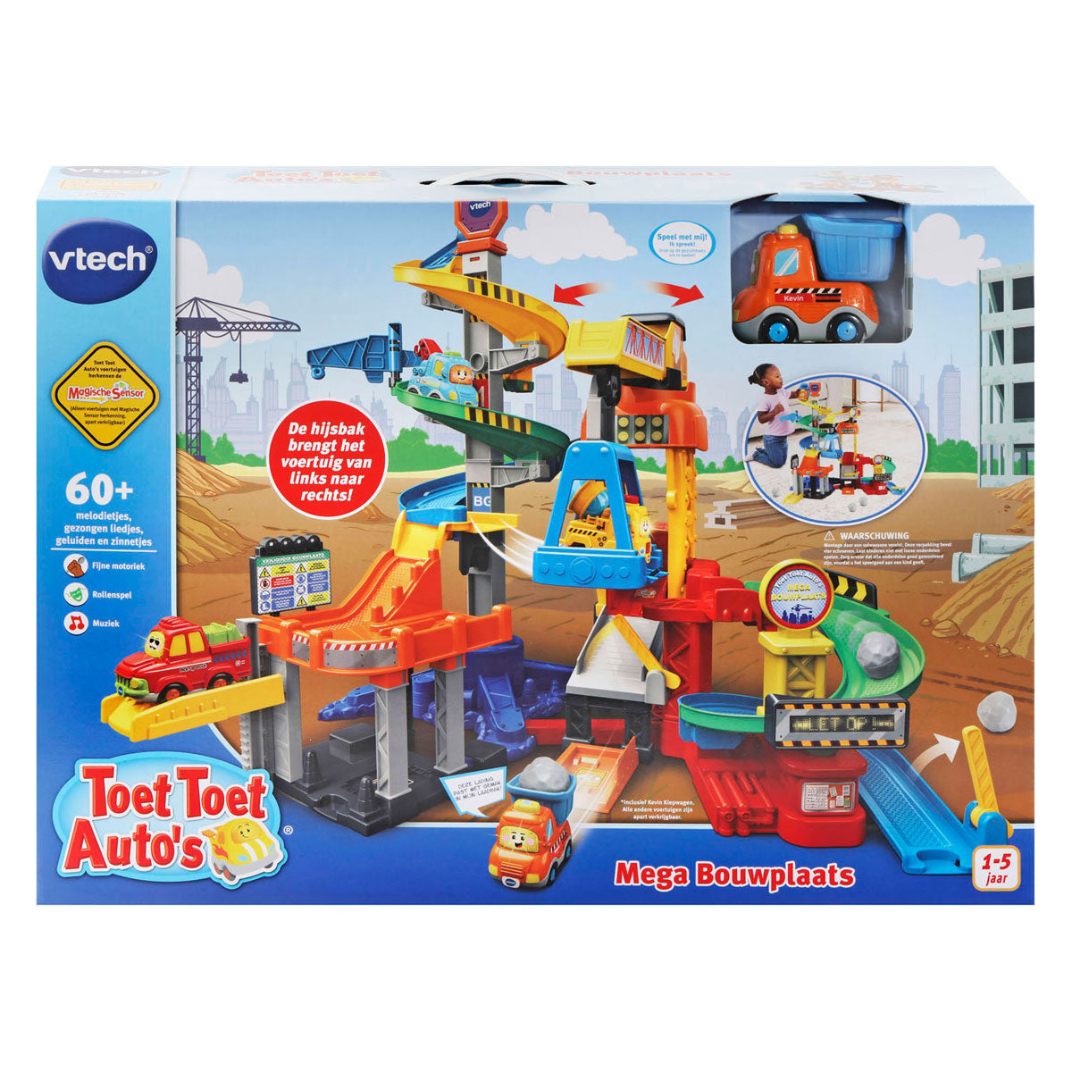 Vtech tude tude biler mega byggeplads legesæt - med legetøjsbil - pædagogisk og interaktivt babylegetøj - gave - fra 1 til 5 år