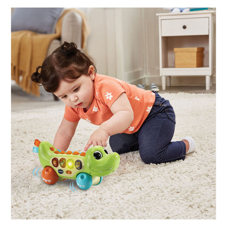 Vtech baby dyrevenner krokodille - pædagogisk babylegetøj - aktivitetsrulle med lys og lydeffekter - gave - fra 6 måneder