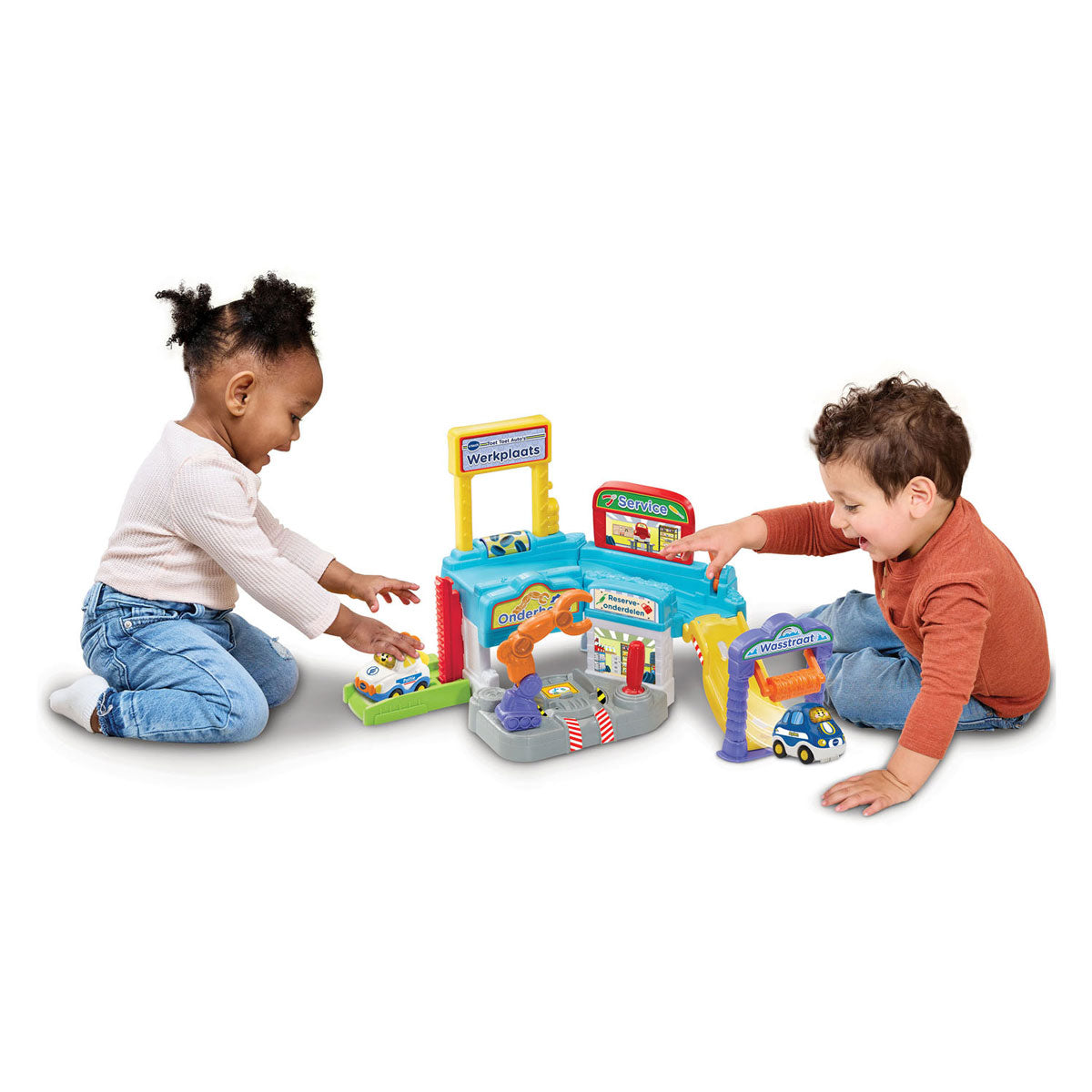 Vtech tude tude biler - værksted - interaktivt legetøj - herunder ayden bil - legetøj fra 1 år og ældre