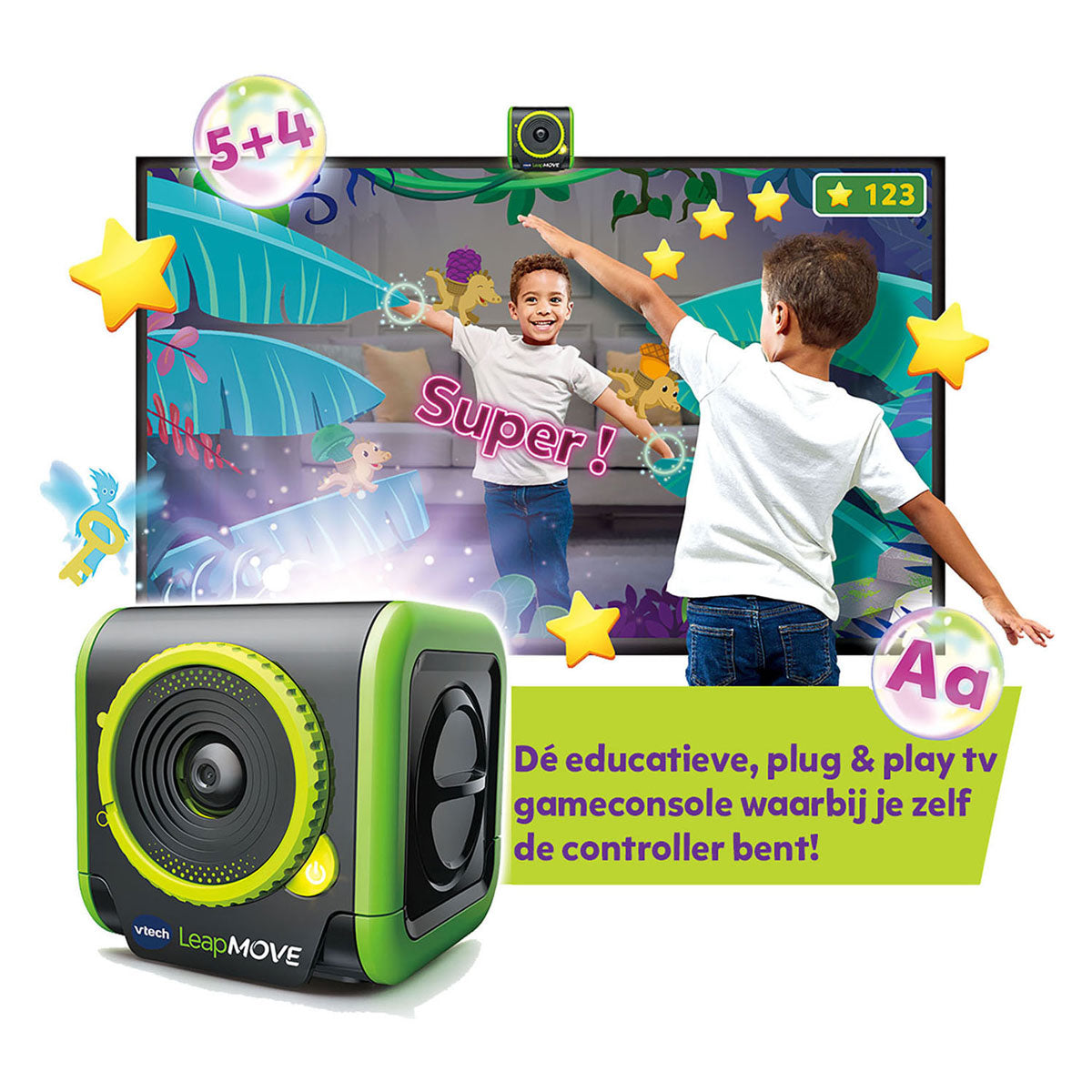 Vtech leapmove – pædagogisk spillekonsol – inklusive 25 spil – legetøj 4 år – talt hollandsk