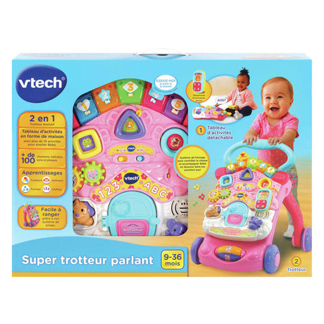 Vtech 2-i-1 aktivitetsrullator pink