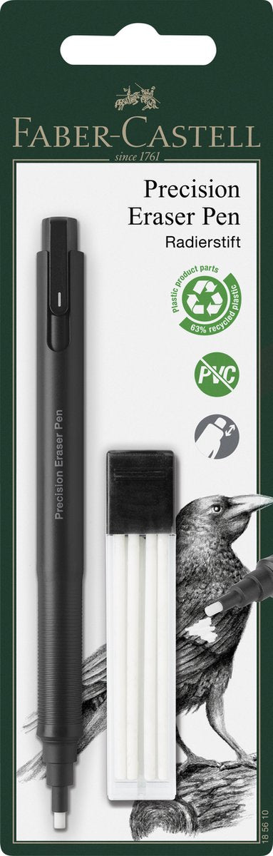 Faber-Castell viskelædere - præcision - sort - inklusive refill viskelædere - fc-185610