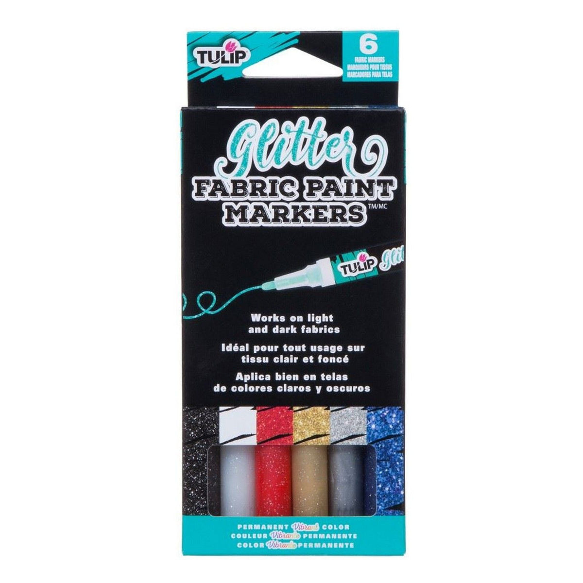 Tulipan • tekstiltuscher uigennemsigtig glitter 6 stk.