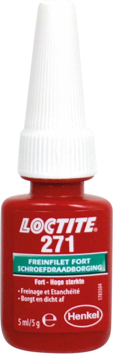 Loctite 271 gevindlås rød 5ml - høj styrke