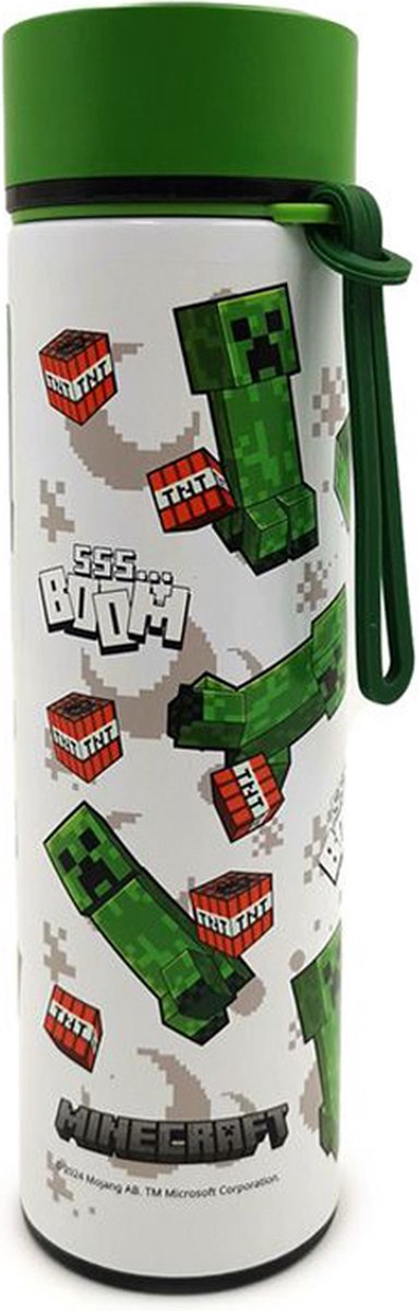 Puckator minecraft -creeper - træ - termokande - 450ml - termometer - drikkekop
