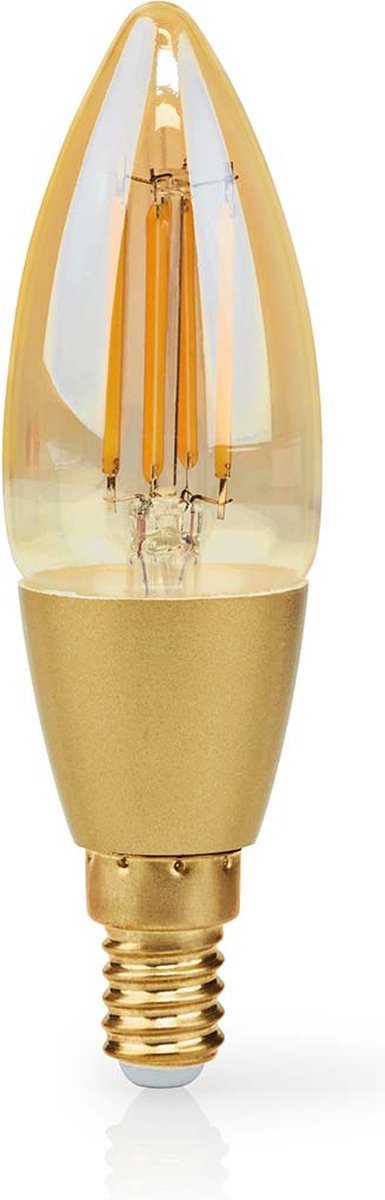 Nedis smartlife LED glødelampe - wi-fi - e14 - 470 lm - 4,90 w - varm hvid - 1800 - 3000 - glas - android ios - stearinlys - 1 stk.