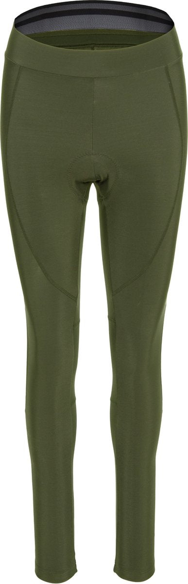Agu essential - fietsbroek dames - wielrenbroek met zeem - green 95 - gerecycled polyester - reflecterend - siliconen gripper - s - groen s