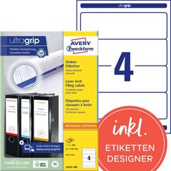 Brochureetiketter avery l4761-100 hvide 400-etiketter